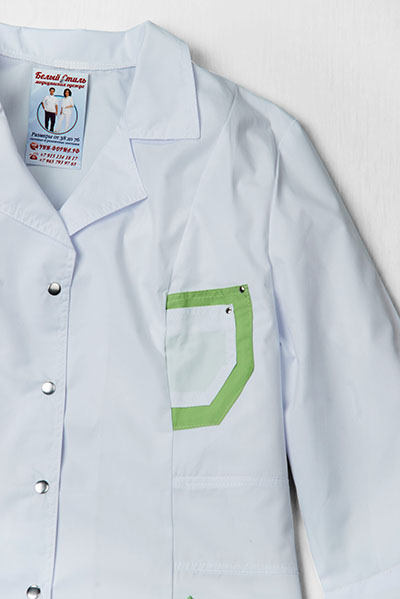 Медицинский костюм К-232 (белый, олива Тиси)